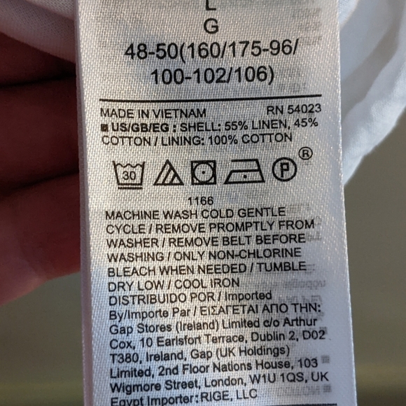 𝅺gap Floral Linen/Cotton Blend Spring Summer Dress Large Tropical Print Dress - Picture 11 of 12